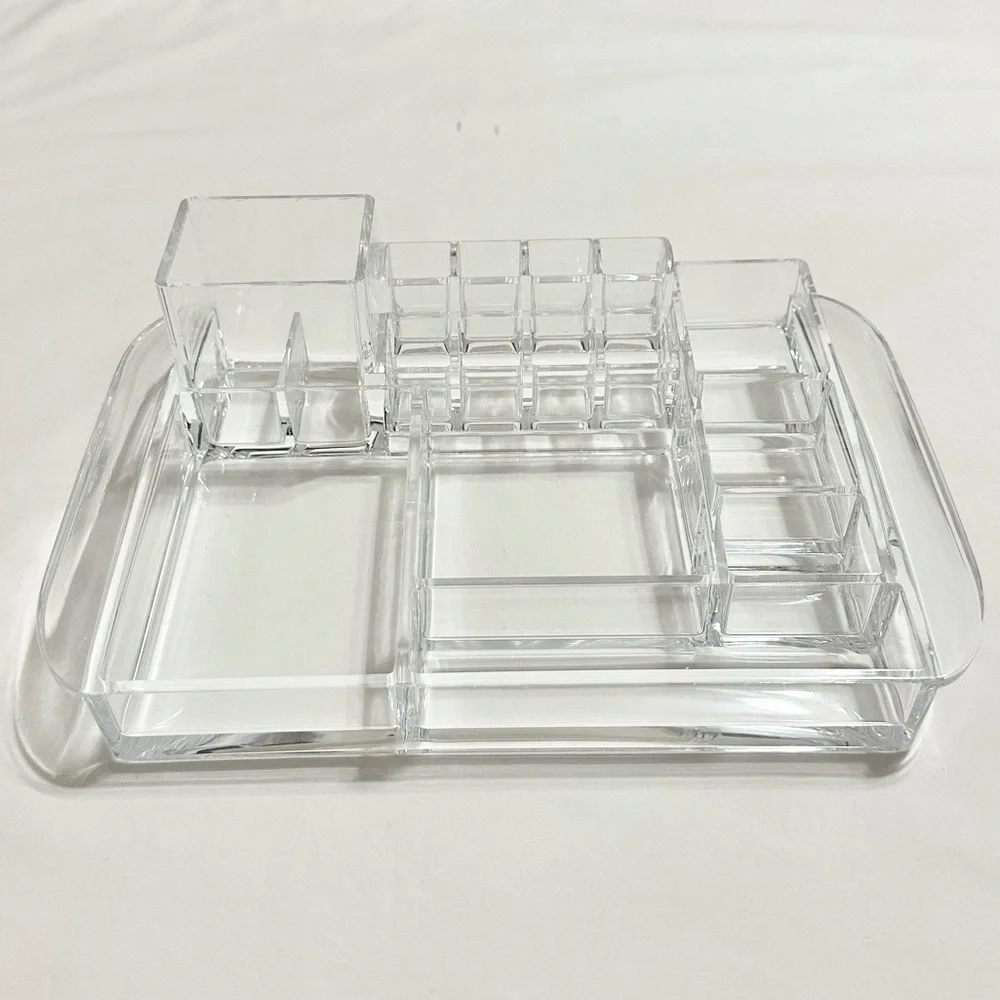 Caboodles Large Clear Acrylic Countertop Makeup or Office Desktop Organizer